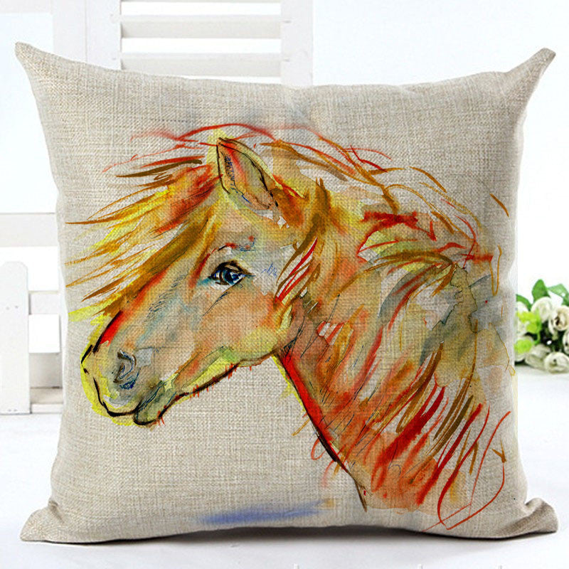 High Horse Home living Cotton linen Decorative Pillow Throw Pillow Square