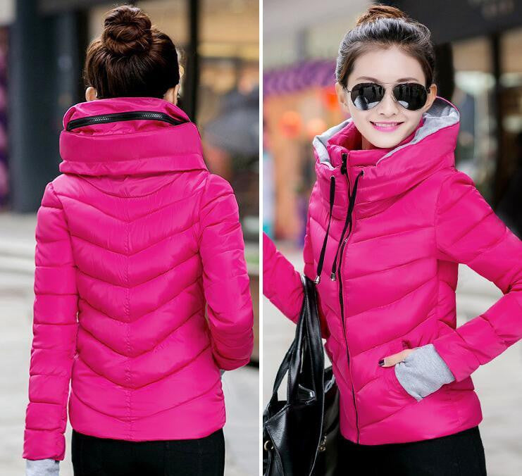 Women Parka Thick Outerwear Plus Size Down Coat Short Slim Design Cotton-padded Jackets And Coats TD1