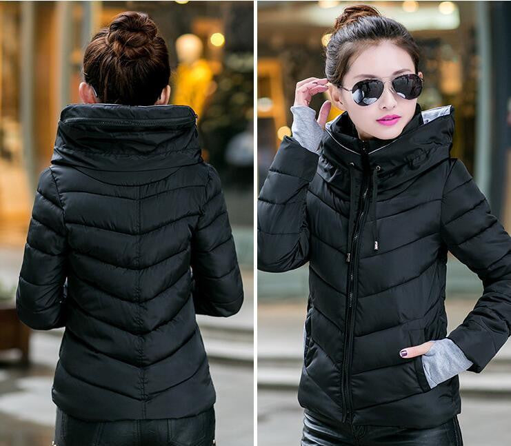 Women Parka Thick Outerwear Plus Size Down Coat Short Slim Design Cotton-padded Jackets And Coats TD1