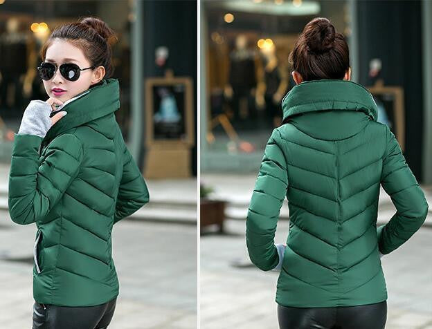 Women Parka Thick Outerwear Plus Size Down Coat Short Slim Design Cotton-padded Jackets And Coats TD1