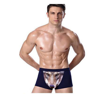 Online discount shop Australia - Cotton Wolf Underwear Men Boxer Cartoon 3D Panties Penis Pouch Male Underpants Sheer Men's Boxer Shorts Funny Boxershorts Brand