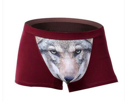 Online discount shop Australia - Cotton Wolf Underwear Men Boxer Cartoon 3D Panties Penis Pouch Male Underpants Sheer Men's Boxer Shorts Funny Boxershorts Brand