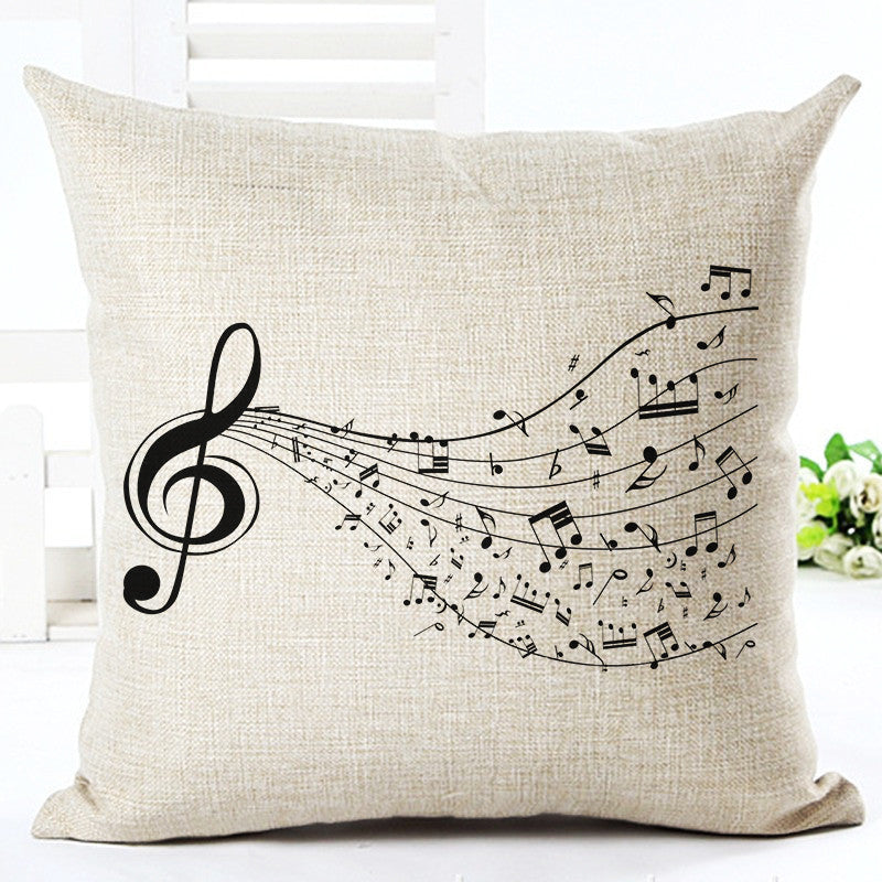 Online discount shop Australia - Cotton Linen Cushion Music Score Print Home Decor Cushion Bed Car Throw Pillows Decorative