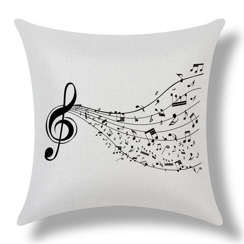 Online discount shop Australia - Cotton Linen Cushion Music Score Print Home Decor Cushion Bed Car Throw Pillows Decorative