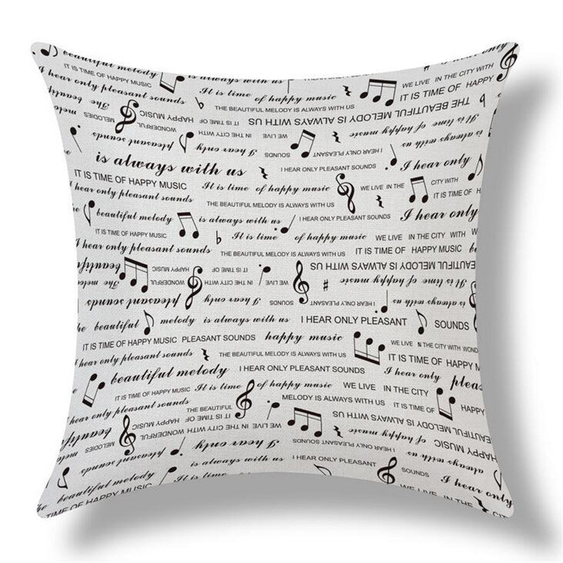 Online discount shop Australia - Cotton Linen Cushion Music Score Print Home Decor Cushion Bed Car Throw Pillows Decorative