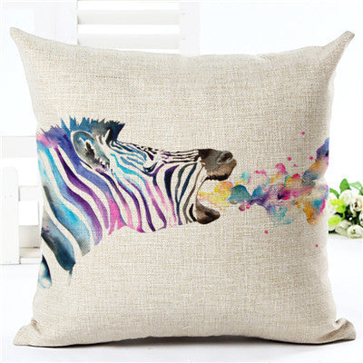 Online discount shop Australia - New Arrival Creative Cartoon Style Zebra Print Home Decor Cotton Linen Cushion Cover Seat Cushion