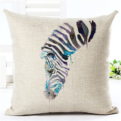 Online discount shop Australia - New Arrival Creative Cartoon Style Zebra Print Home Decor Cotton Linen Cushion Cover Seat Cushion