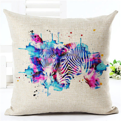 Online discount shop Australia - New Arrival Creative Cartoon Style Zebra Print Home Decor Cotton Linen Cushion Cover Seat Cushion