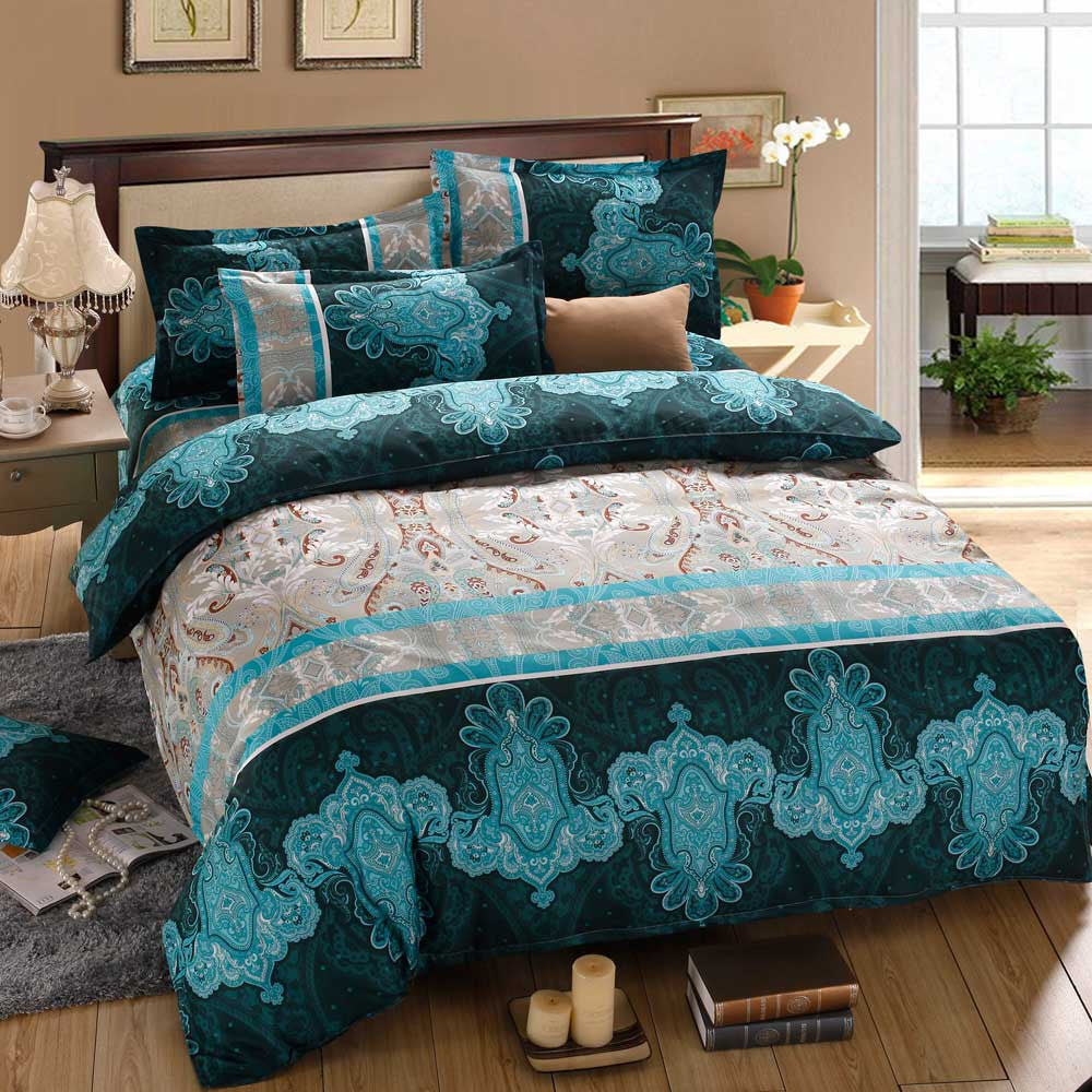 Online discount shop Australia - 4pcs/set 3D Reactive Printed Bedding Set Bedclothes Suit Queen Size Duvet Cover+Bed Sheet+2 Pillowcases Home Textiles