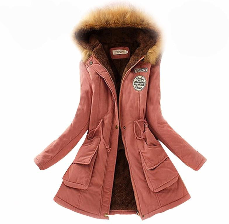 Womens Parkas Coat Jackets Women Thicken Warm Fur Collar Plus Size Parkas for Women Long warm Parka
