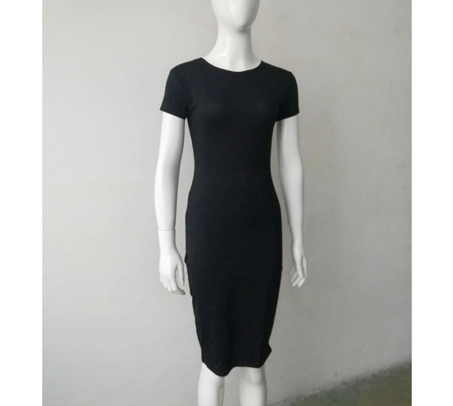 Online discount shop Australia - Black Bodycon Dress Solid Shirt Dress Slim Short Sleeve Sportswear Sexy Bodycon Dress Girls Summer Dress Vestidos Cortos#212