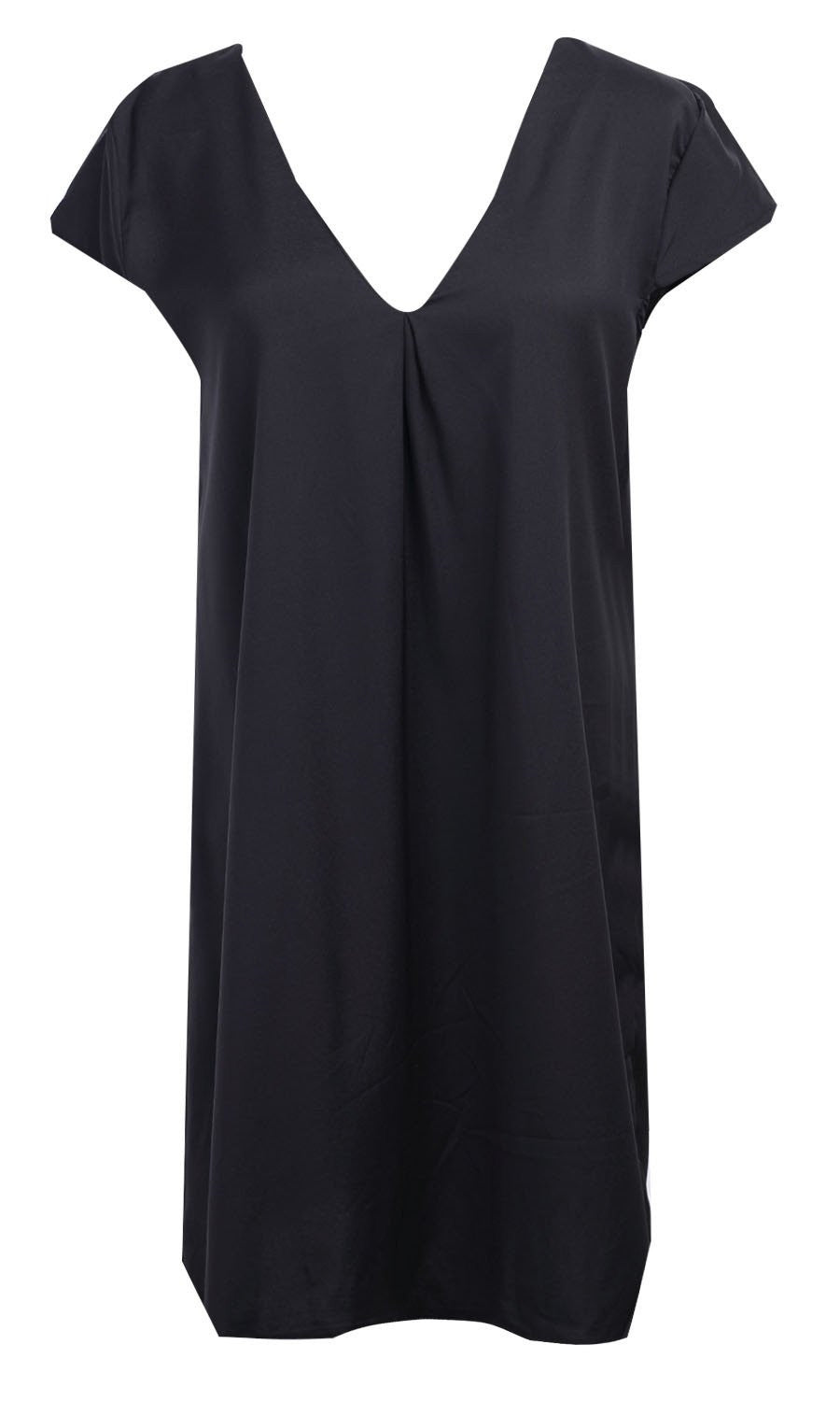 Women Summer Deep V-Neck Dresses Casual Plus Size Short Mini Black Dress