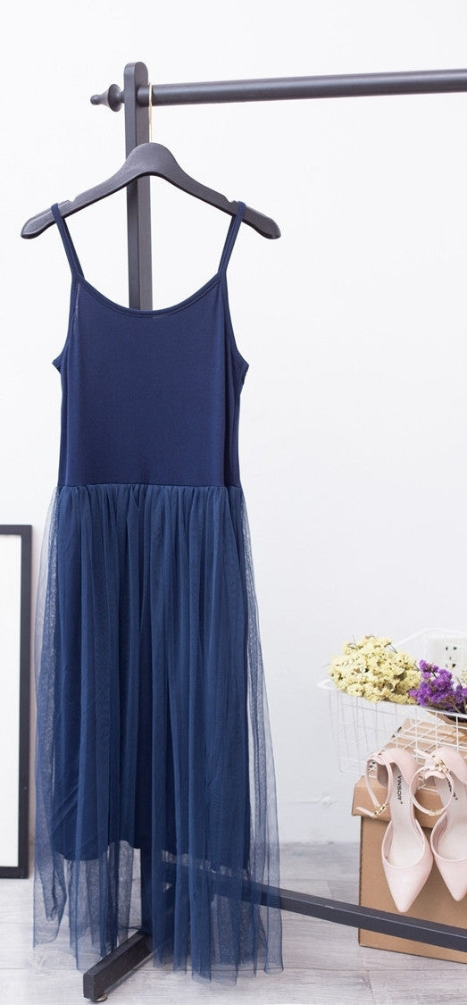 Pure Cotton Lace Split Joint Camisole Dress,5 colors available YD8100