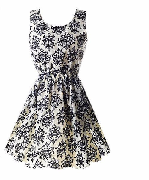 Summer Fashion Women Chiffon Sleeveless Sundress Beach Floral Tank Mini Dresses