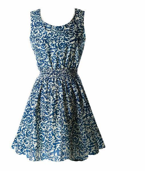 Summer Fashion Women Chiffon Sleeveless Sundress Beach Floral Tank Mini Dresses