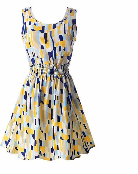 Summer Fashion Women Chiffon Sleeveless Sundress Beach Floral Tank Mini Dresses