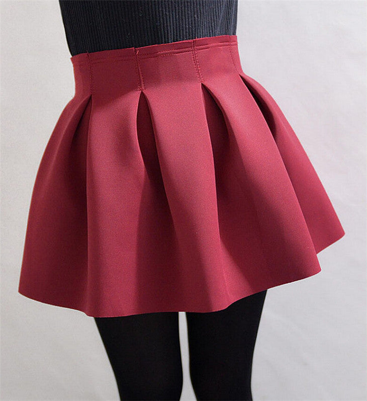 Online discount shop Australia - Elegant Good Quality Fashion Red Green Black Mini Skater Skirt Ball Gown With Zipper Skirts For Women