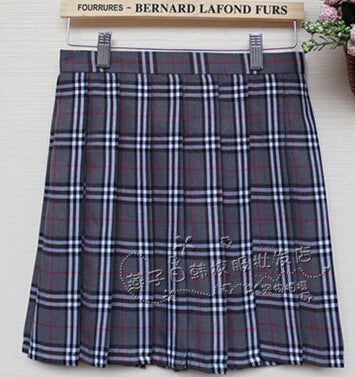 Online discount shop Australia - Hot Midi Pleated Women Skirts High Waist Pink A-Line Short Skirts Uniforms School Tartan Plaid Skirt Saias