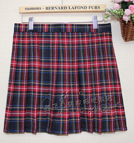 Online discount shop Australia - Hot Midi Pleated Women Skirts High Waist Pink A-Line Short Skirts Uniforms School Tartan Plaid Skirt Saias