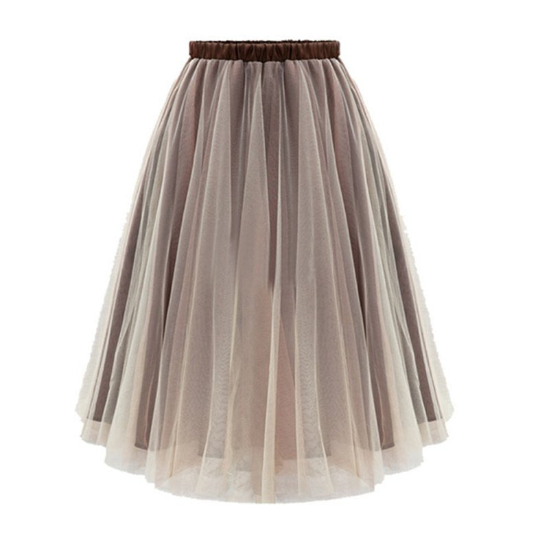 Style Women Midi Skirts Long Tulle Skirt Pleated Adult tutu Plus Size