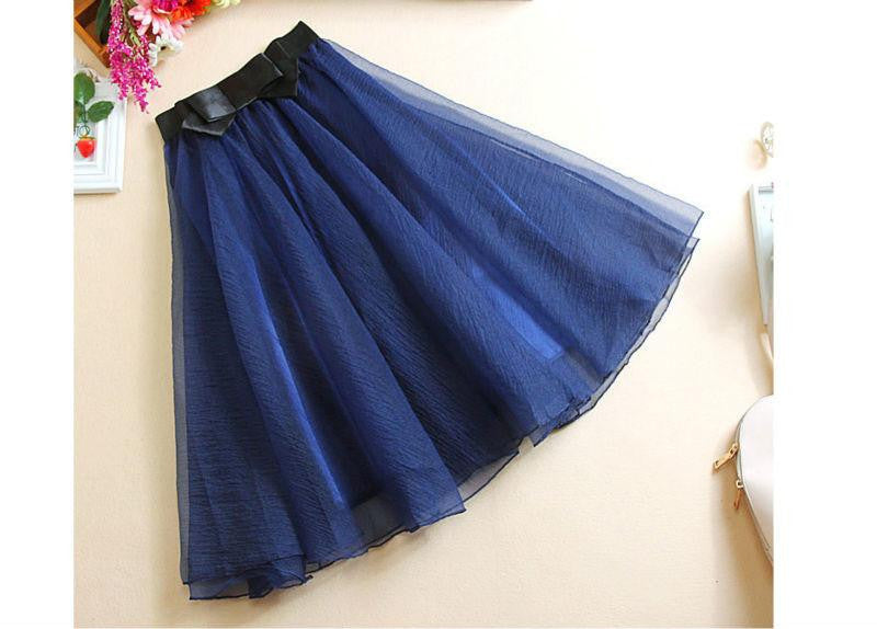 trend high waist organza skirt bow gauze tutu long section of gauze skirts