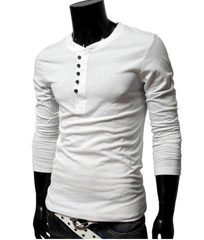 Online discount shop Australia - Men T shirt Fashion T-shirt Long Sleeve Solid Top 6 Colors 4 Sizes MTL053