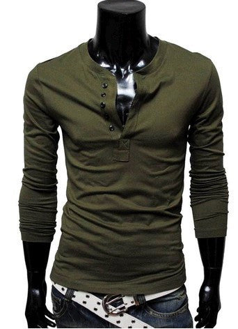 Online discount shop Australia - Men T shirt Fashion T-shirt Long Sleeve Solid Top 6 Colors 4 Sizes MTL053