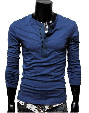 Online discount shop Australia - Men T shirt Fashion T-shirt Long Sleeve Solid Top 6 Colors 4 Sizes MTL053