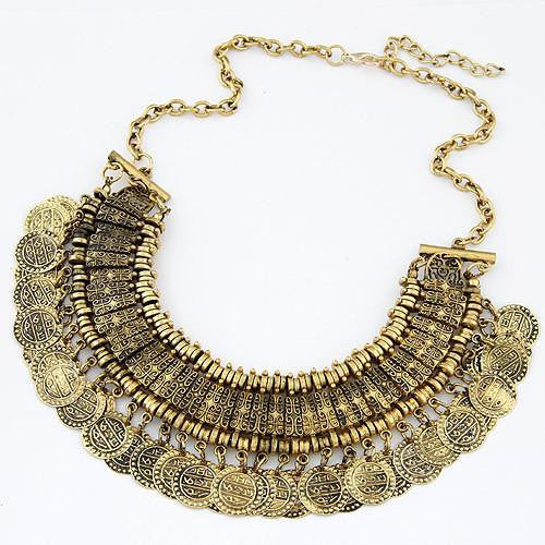 Vintage Maxi Statement Necklaces & Pendants Bohemian Coin Necklace Women Female Choker Collier Femme Boho Jewelry Bijoux