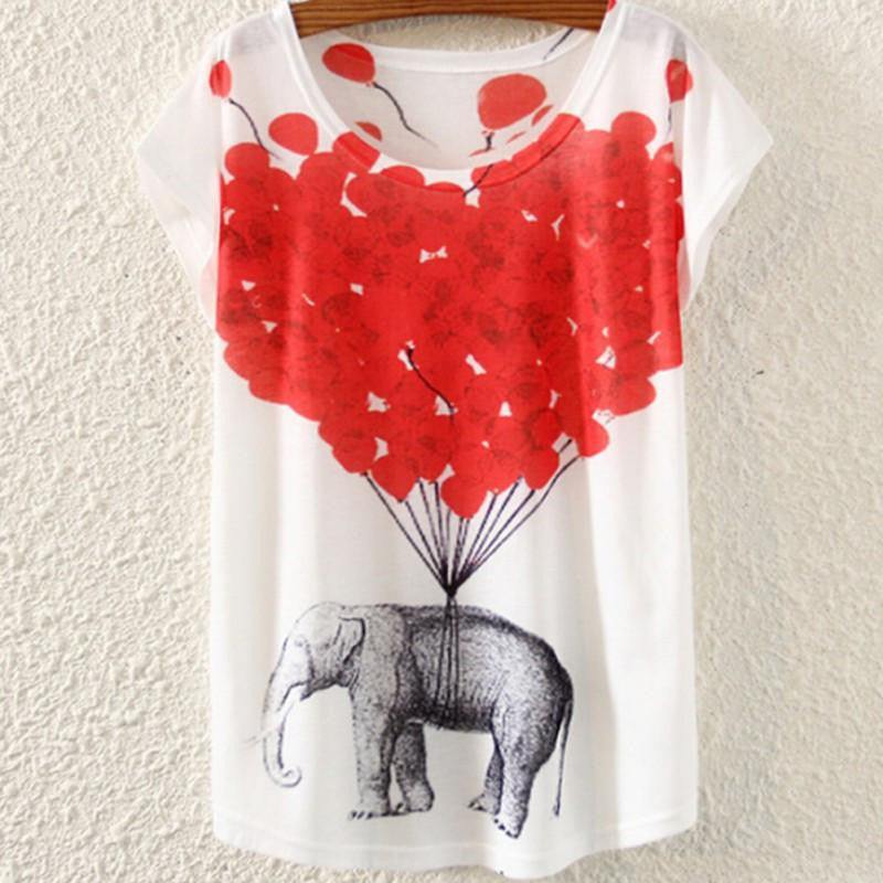 Style Ink Painting Horse Pattern Print T-Shirt Women Clothes Round Collar Women T Shirt Female Tops