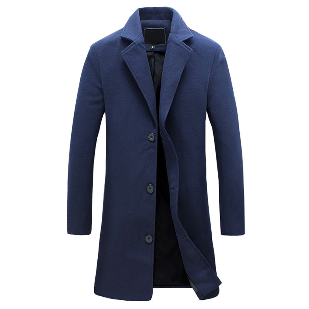 wool long coat men warm black business overcoat mens Stylish woolen jacket praka EU size S-4XL, ZA194