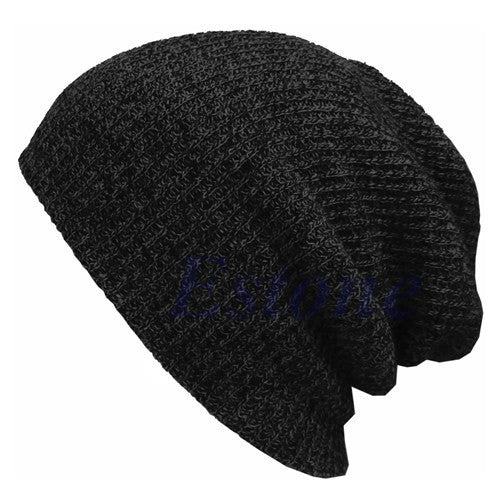 Online discount shop Australia - Casual Cotton Knit Hats For Women Men Baggy Beanie Hat Crochet Slouchy Oversized Ski Cap Warm Skullies