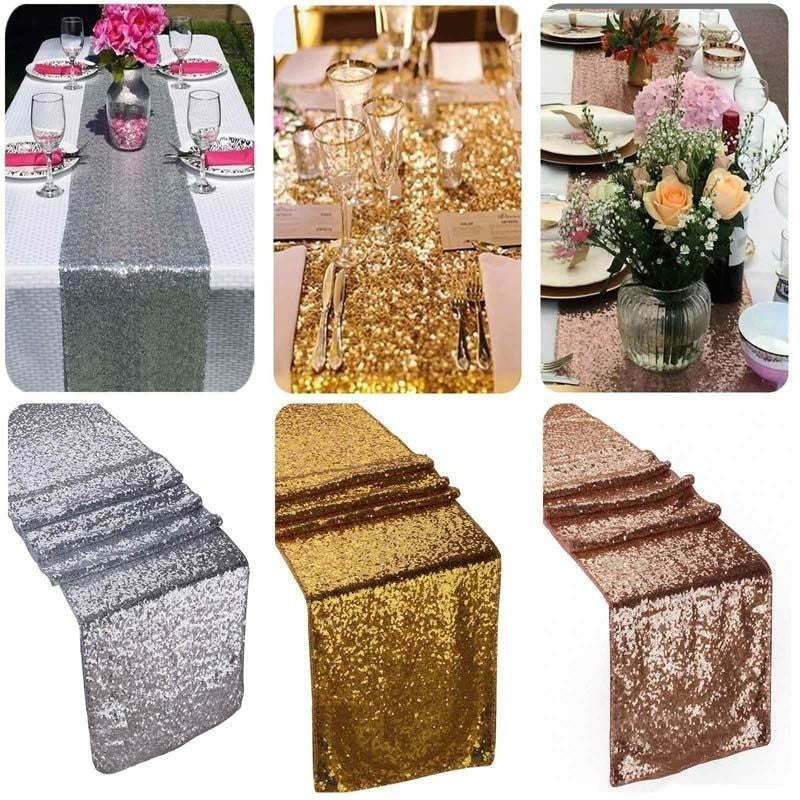 Online discount shop Australia - Fashion Luxury 4 Color Sequin Table Runners for Wedding Elegant Table Runner