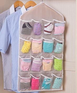Thick Multifunction Clear Socks Cosmetic Underwear Sorting Storage Bag Door Wall Hanging Closet Organizer Storage Holders &Racks