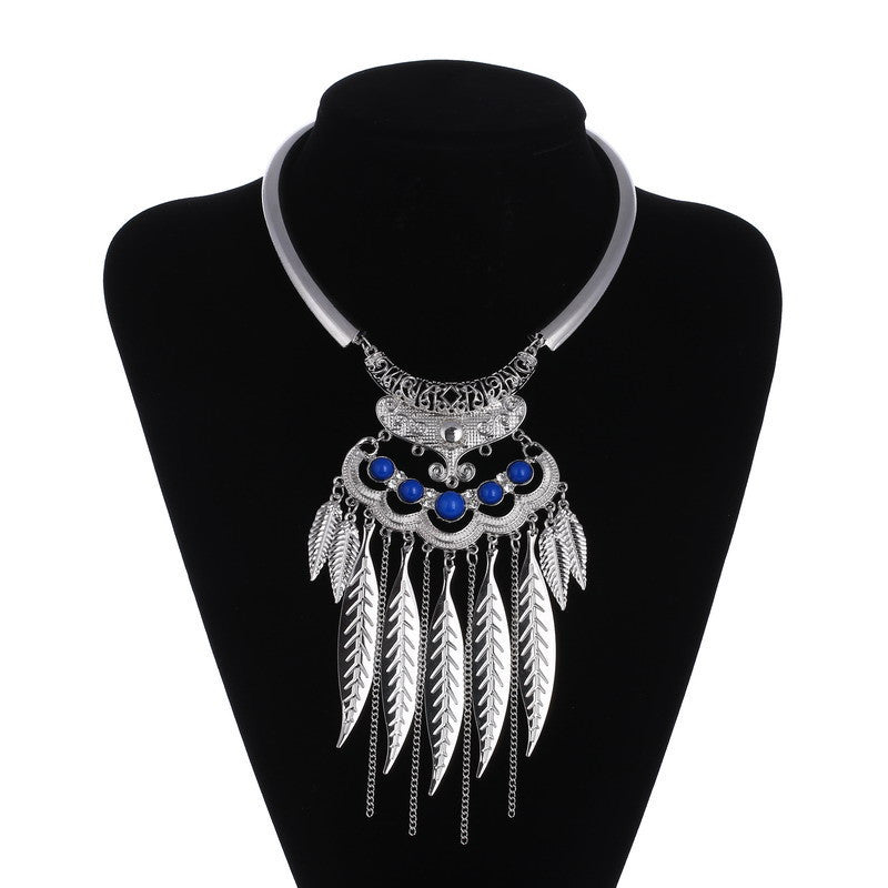 Online discount shop Australia - Fashion Bohemain Maxi Choker Necklace Leaves Tassel Collares Collier Necklace Vintage Statement Necklace For Women