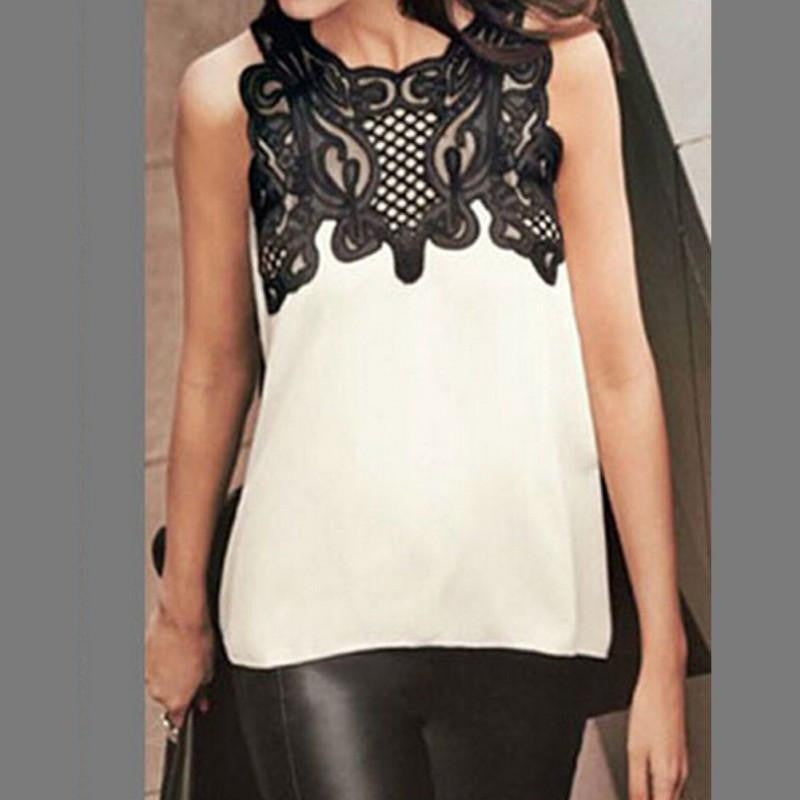 Women Tops Chiffon Sleeveless Blouses Irregular Office Lady Blouse Shirts Fashion Shirts