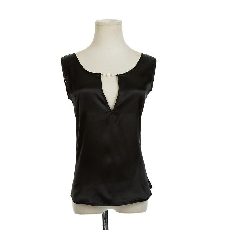 women blouses shirt women Sleeveless Casual blouse Satin tops style