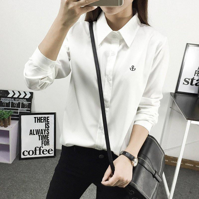 Solid Women Casual Long Sleeve Blouse Tops Button Down Lapel Shirt Blouse S-XL