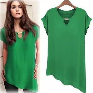 Women's Tops Chiffon Shirts Casual Blouse O-Neck Butterfly Sleeve Ruffled Plus Size Loose