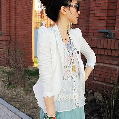 Women Lace Crochet Floral Blouse Shirt Long Sleeve Patchwork Hollow Cardigan