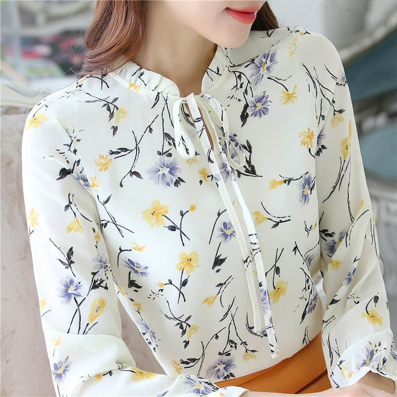 Online discount shop Australia - New Arrival Korean Slim Commuter Solid Color Long-sleeved Shirt blouses Career Women Plus Strand Collar Tops 288J 20