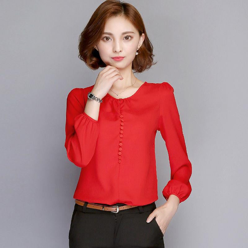 Women Blouses Casual Long Sleeve Chiffon Bottoming Shirt Blouse Women Tops Shirts