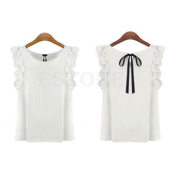 Women's Loose Casual Chiffon Sleeveless Tank Tops Blouse