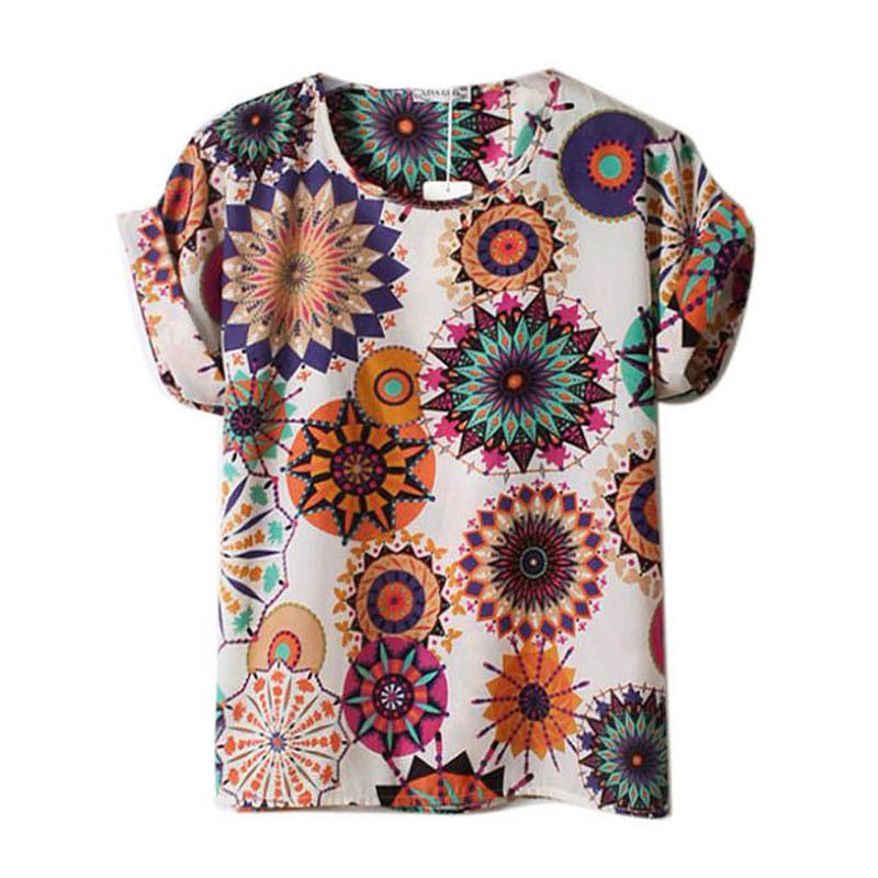 Online discount shop Australia - Loose Chiffon T-Shirt Women Tops Girl Chiffon Loose  Tee Multicolor T-Shirts