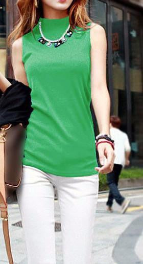 Online discount shop Australia - brand new arrive women fashion sleeveless  cotton turtleneck solid tops tees  women 10 colors