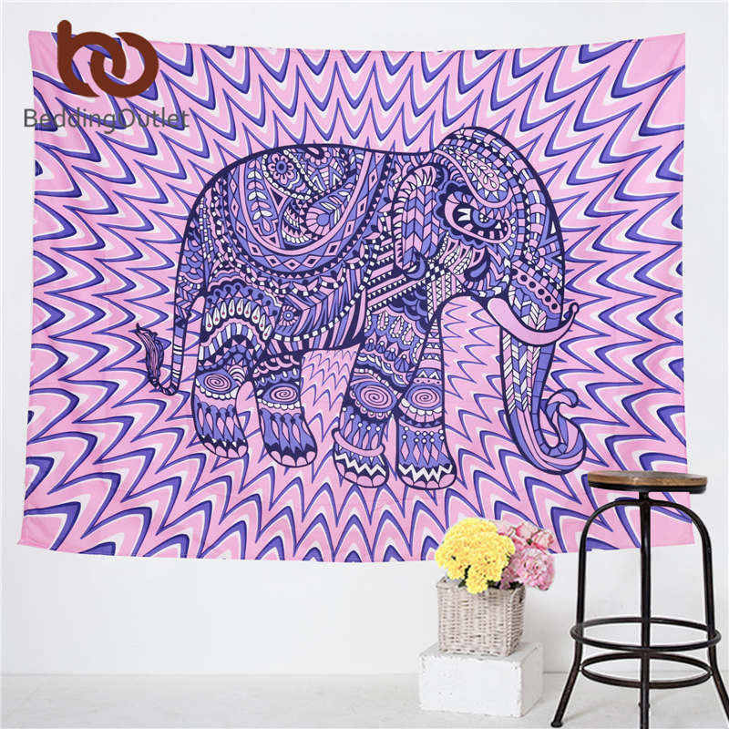 Online discount shop Australia - Elephant Tapestry Colored Printed Decorative 130cmx150cm 153cmx203cm Boho Wall Carpet