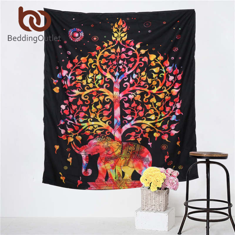 Online discount shop Australia - Elephant Tapestry Colored Printed Decorative 130cmx150cm 153cmx203cm Boho Wall Carpet