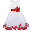 Online discount shop Australia - Kids Infant Girl Flower Petals Dress Children Bridesmaid Toddler Elegant Dress Pageant Vestido Infantil Tulle Formal Party Dress