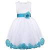 Online discount shop Australia - Kids Infant Girl Flower Petals Dress Children Bridesmaid Toddler Elegant Dress Pageant Vestido Infantil Tulle Formal Party Dress