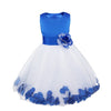 Online discount shop Australia - Kids Infant Girl Flower Petals Dress Children Bridesmaid Toddler Elegant Dress Pageant Vestido Infantil Tulle Formal Party Dress